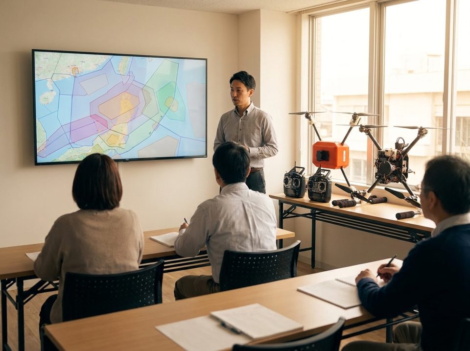 無人航空機更新講習の座学のイメージ