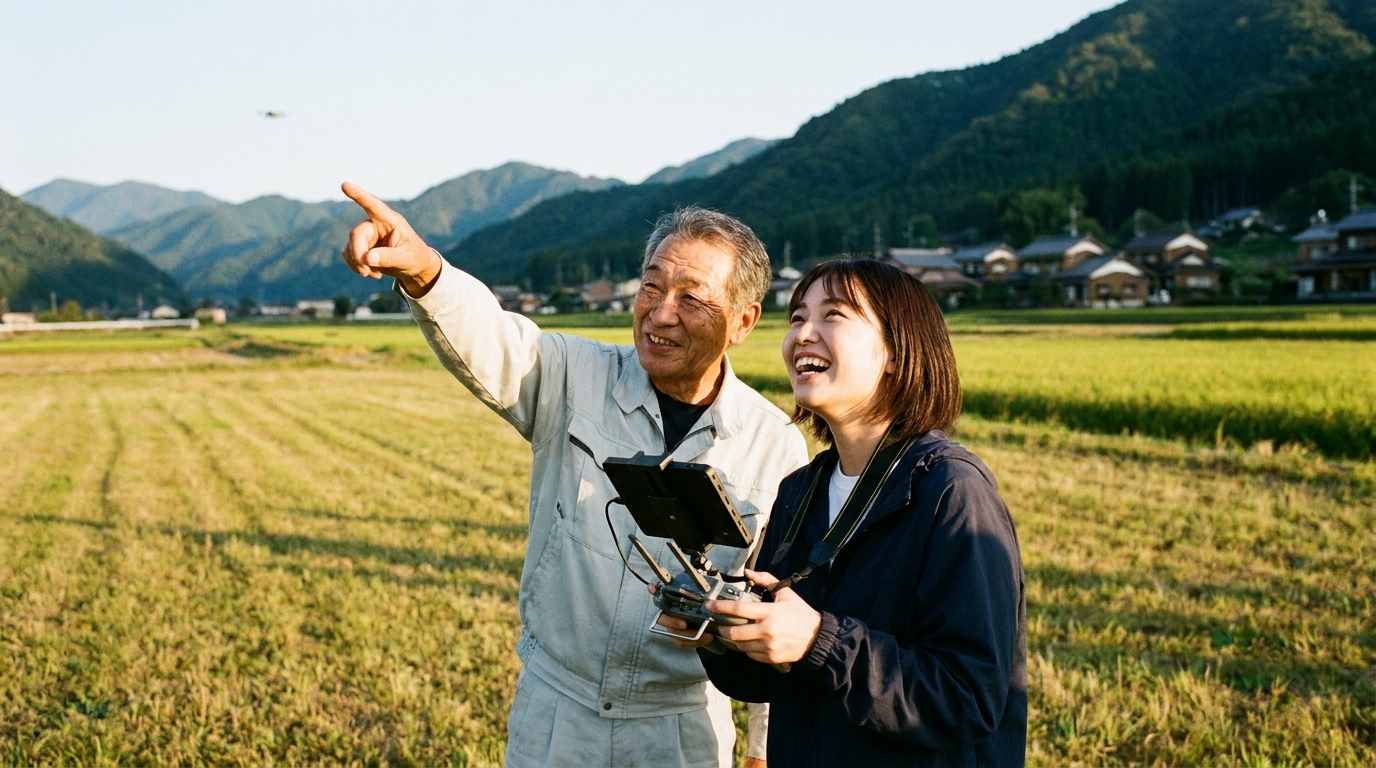 屋外で講師が受講生に指導するイメージ